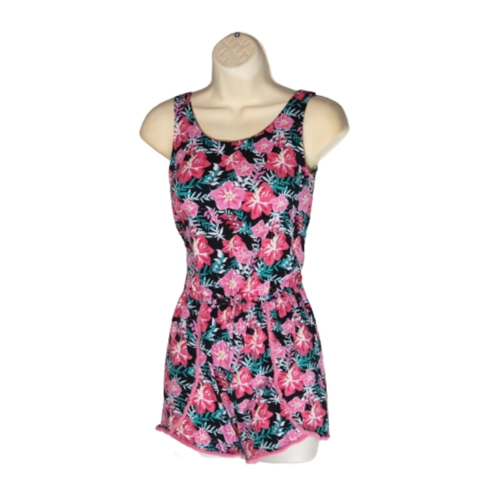 Bobbie Brooks Floral Romper Pink Girls Size 12